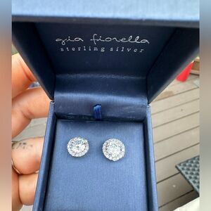 NWB Gia Fionella sterling,silver crystal earrings. With Box never used STERLING